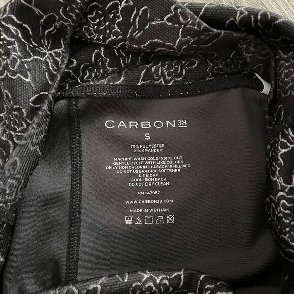 Carbon38 Lace Floral Pearl Print Metallic Leggings Small​​​​ - Picture 5 of 6